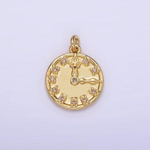 Mini gold watch charm add on charm for bracelet necklace timekeeping for diy jewelry making supply ag-264