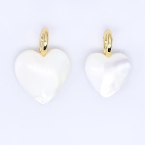 Dainty heart pearls charm gold white Shell Pearl for necklace bracelet earring wedding jewelry making minimalist P-1733