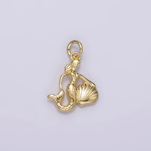 14K Gold Filled Mini Mermaid Clam Sea Shell Add-On Charm | AG230