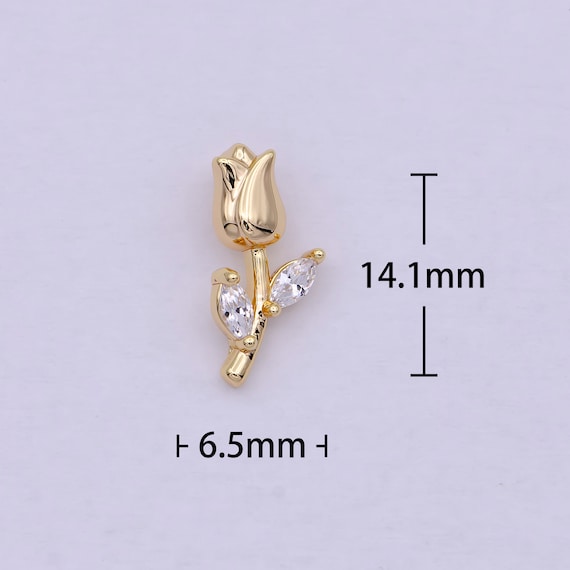 Rose Charms, Gold Rose Pendant, Dainty Rose Charm, Small Rose Charm for  Necklace Floral Flower Jewelry in 14k gold filled D-750