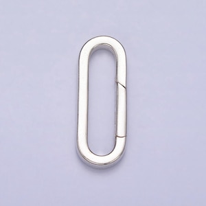 S925 sterling silver push in oval clasp for charm holder clasp pendants, 21.2x8.2mm, clasp enhancer necklace component sl-294