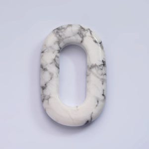 40 mm Howlith natürlicher Edelstein offen länglich rechteckig Schmuckzubehör Büroklammer Link für Halskette Verbinder Charme | z545