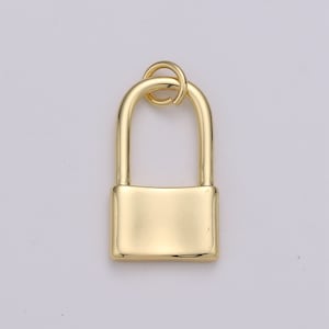 11X19mm Dainty padlock charm in 24k gold filled lock charm for earring bracelet necklace. Tiny small dainty gold lock charm