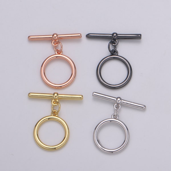 1x 24K Gold  Toggle Clasp with jump ring chose color-Gold, Rose Gold Black, Silver OT Clasp for Jewelry Making Supply SUPP-1076, 1077,