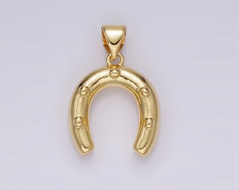 Dainty Horseshoe Charm in 14K Gold Filled Cubic Lucky Charm Pendant, Horse Shoe for Necklace Bracelet Earrings Jewelry Making Supply AH075