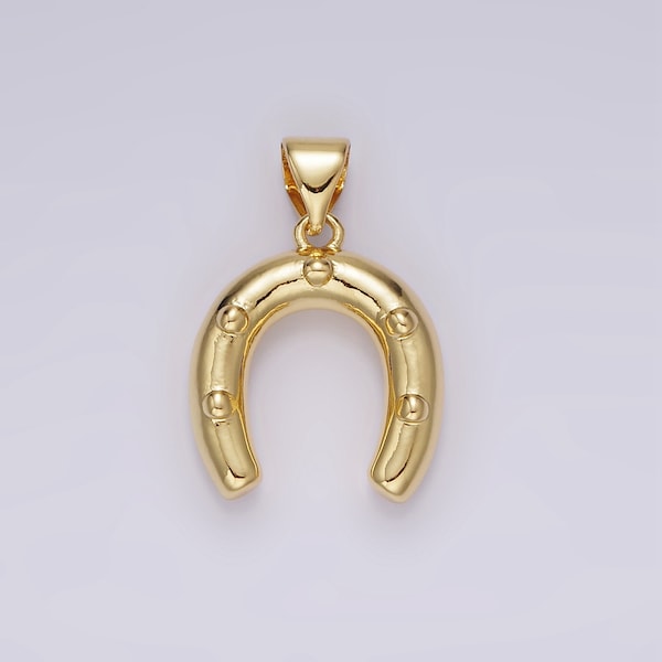 Dainty Horseshoe Charm in 14K Gold Filled Cubic Lucky Charm Pendant, Horse Shoe for Necklace Bracelet Earrings Jewelry Making Supply AH075