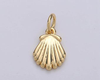 Tiny shell bedel gouden schelp hanger voor armband oorbel ketting onderdeel