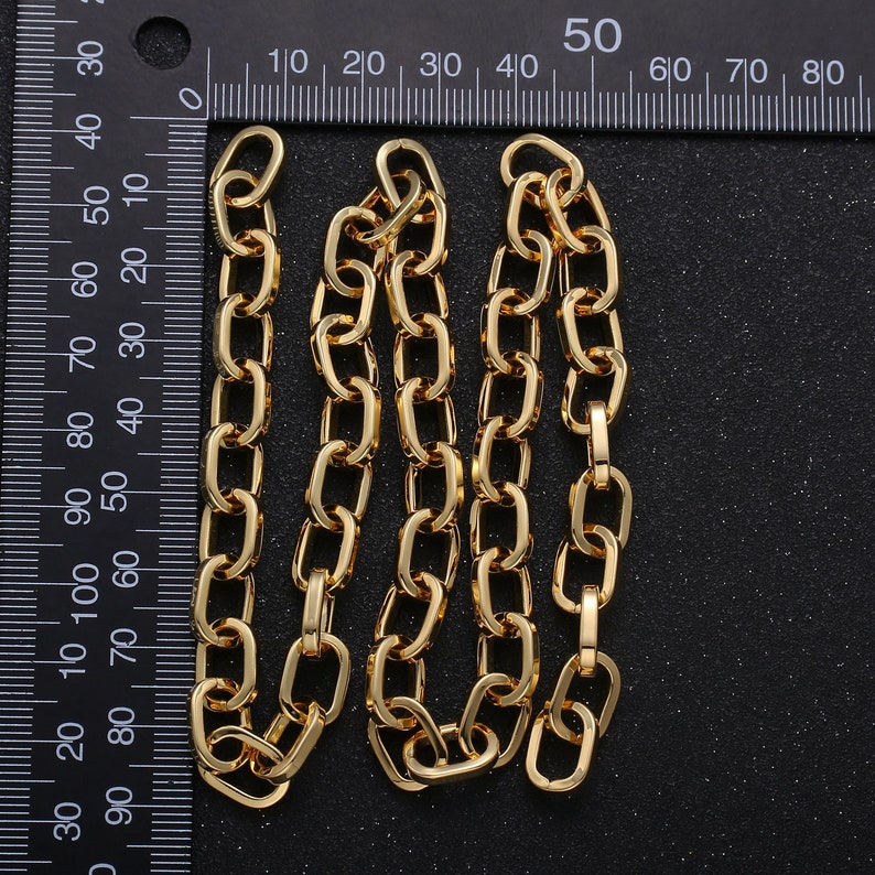 Gold Chunky Cable Chain by Yard Large Rolo Chain Wholesale Etsy
