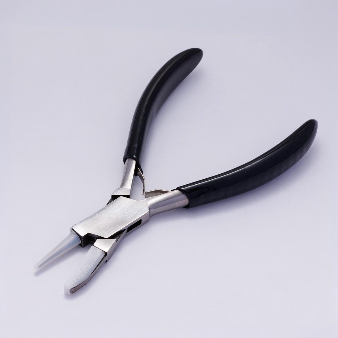 Basic Flat Nose Pliers 152mm Jewelry Making Tools Blue Ergonomic Grip ...