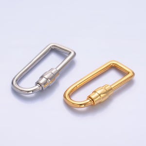 1 Stück Karabiner Schraubverschluss Silber Schraubverschluss oval Gold Interlocking ovale Spangen für Armband Halskette Charm Halter Z1050