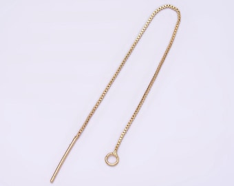 14k gold filled 90mm box chain threader earrings jewelry making findings supply | z505