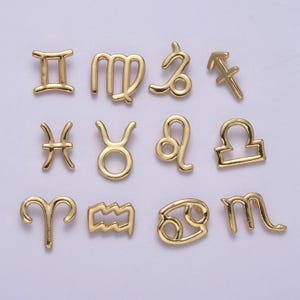 Small zodiac charms 14k gold filled astrological zodiac signs, horoscope symbols, birthday, astrology charm for bracelet necklace
