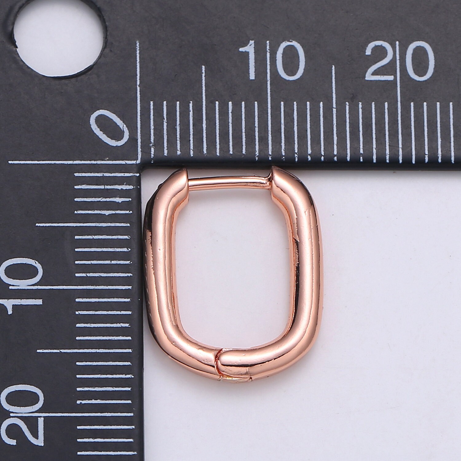 Rose Gold Huggie Hoop Earrings - U-shaped Hoops - Silver Hinged Snap ...