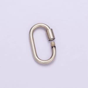 Antique silver carabiner s925 sterling silver dainty screw lock clasp for jewelry making sl-299