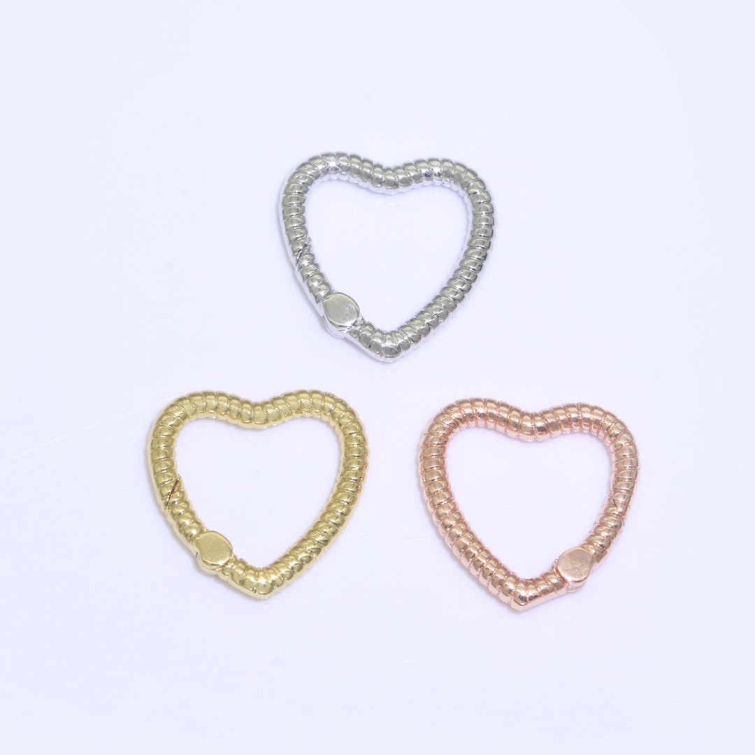 16mm Heart Gold Spring Buckle Metal Snap Clasp Spring Gate Ring ...
