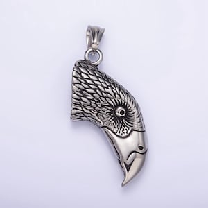 Stainless steel eagle head necklace pendant bald eagle pendant charm american eagle charm animal jewelry inspired p1450