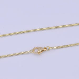Collana a catena a serpente in oro da 1,4 mm, placcata in oro 14k, collana a maglie a serpente da 17,7&quot; pronta da indossare / wa-1107
