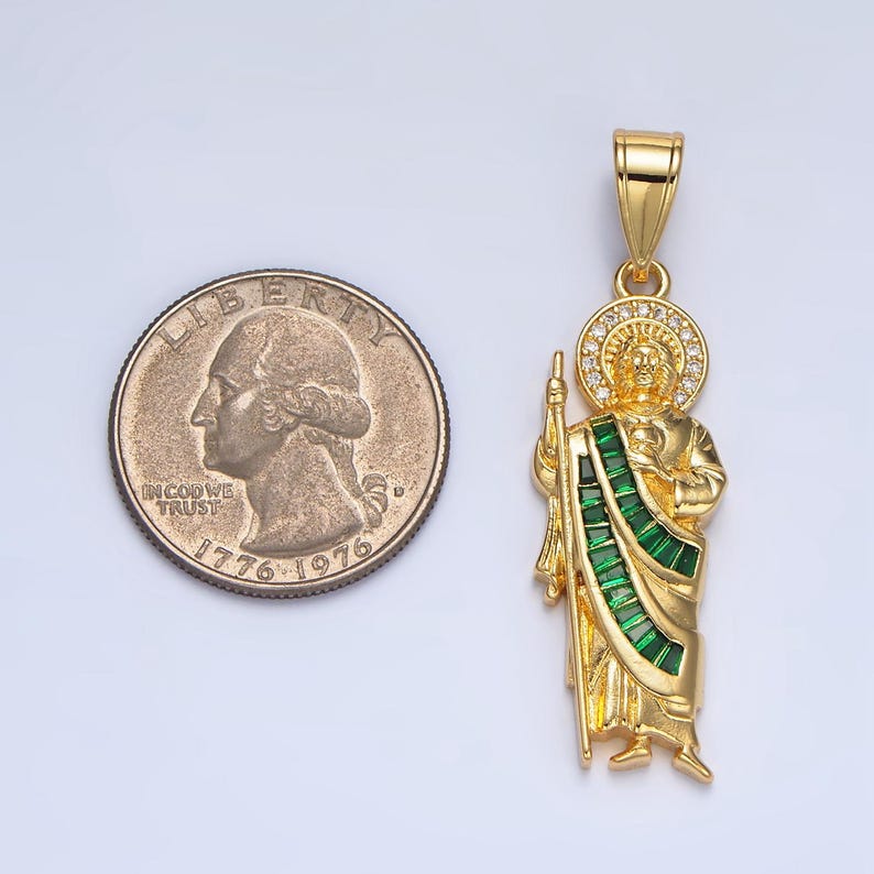 24k Gold Filled Saint Jude Necklace Pendant San Judas Tadeo Cadena ...