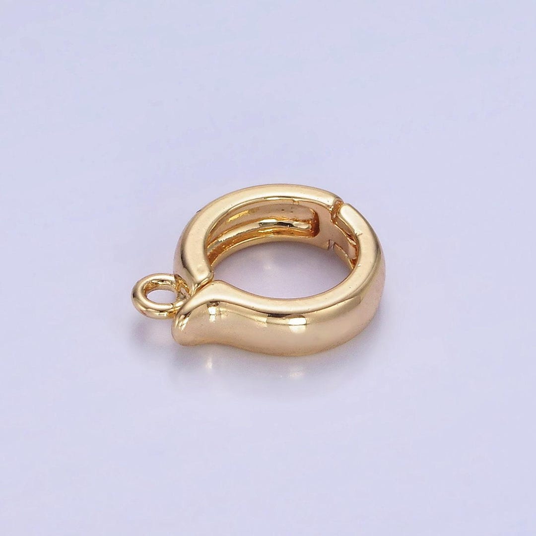 Mini Simple Classic Round Gold Charm Enhancer Clasp Pendant Clasp for ...
