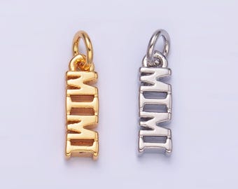 Mini Gold Filled Mimi charm for bracelet necklace earring component diy jewelry making supply Grandma word charm minimalist jewelry W424