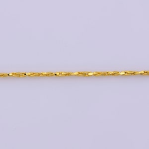 1pc 17.7&#39;&#39; Cross Twist Chain Gold  Wheat Necklace Chain, Layer Fox Tail Chain Dainty Necklace, For Pendant Charm Necklace Making, WA-396