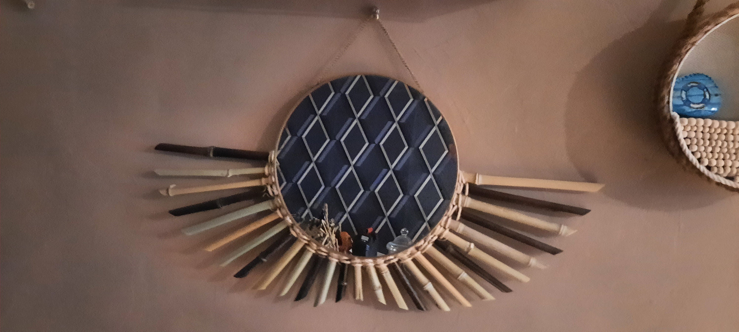 Miroir Bambou et Corde