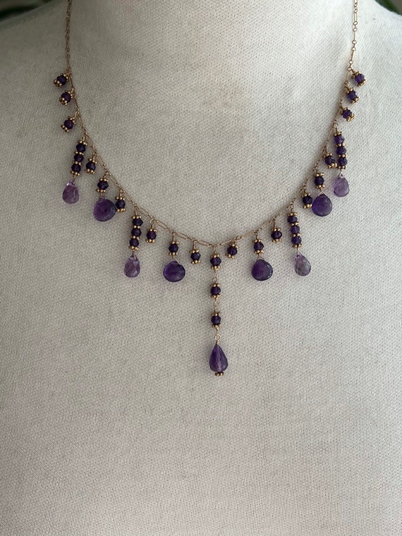 Amethyst wire wrap necklace deals
