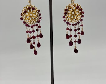 Kolczyki Rubinowe Żyrandole