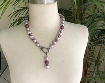 MARKED DOWN PRICE! Pink Pearl & Pink Tourmaline Necklace