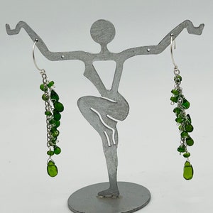 Orecchini a goccia penzolanti Diopside cromati