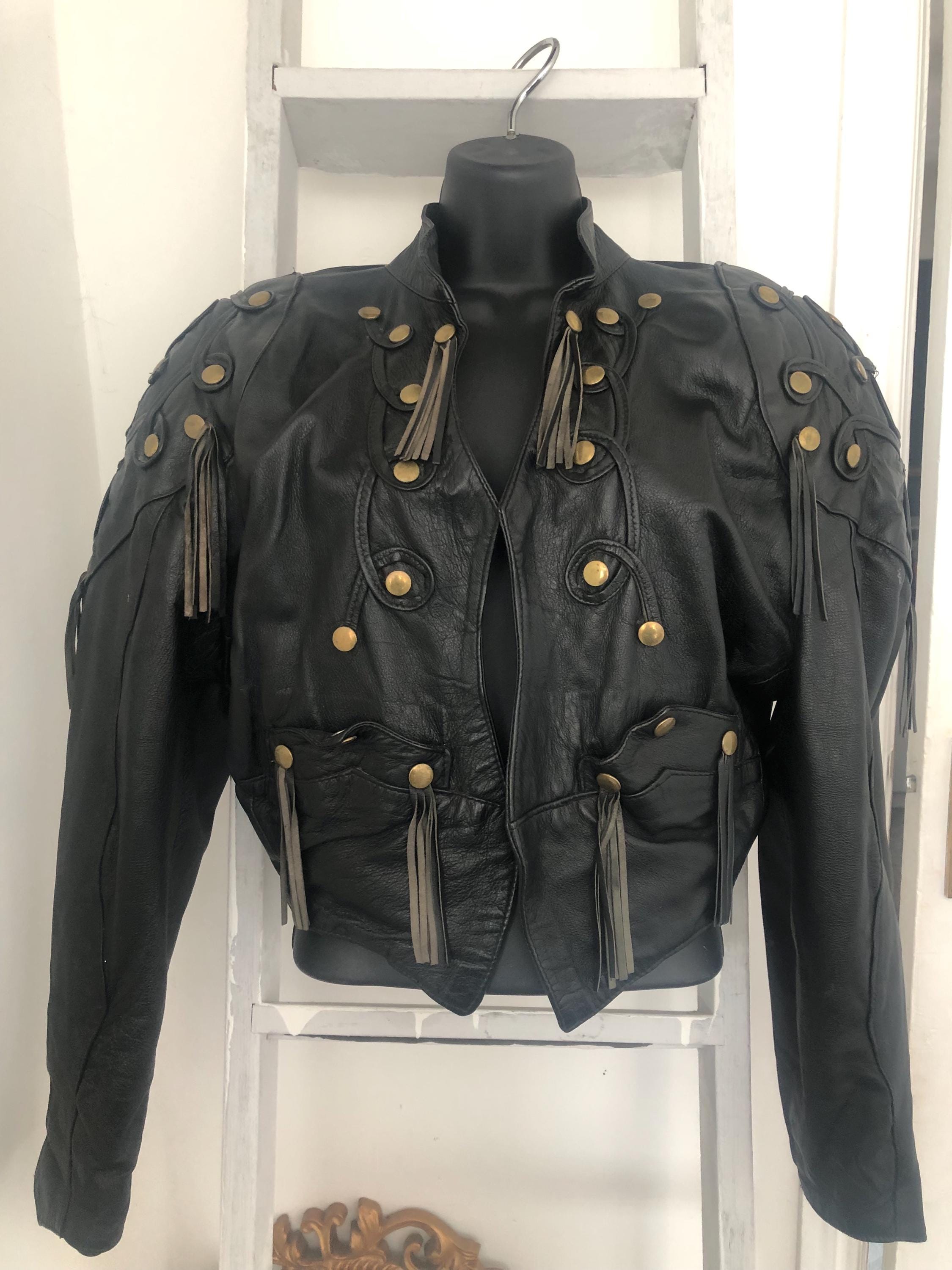 80s CROPPED LEATHER JACKET - XS/S