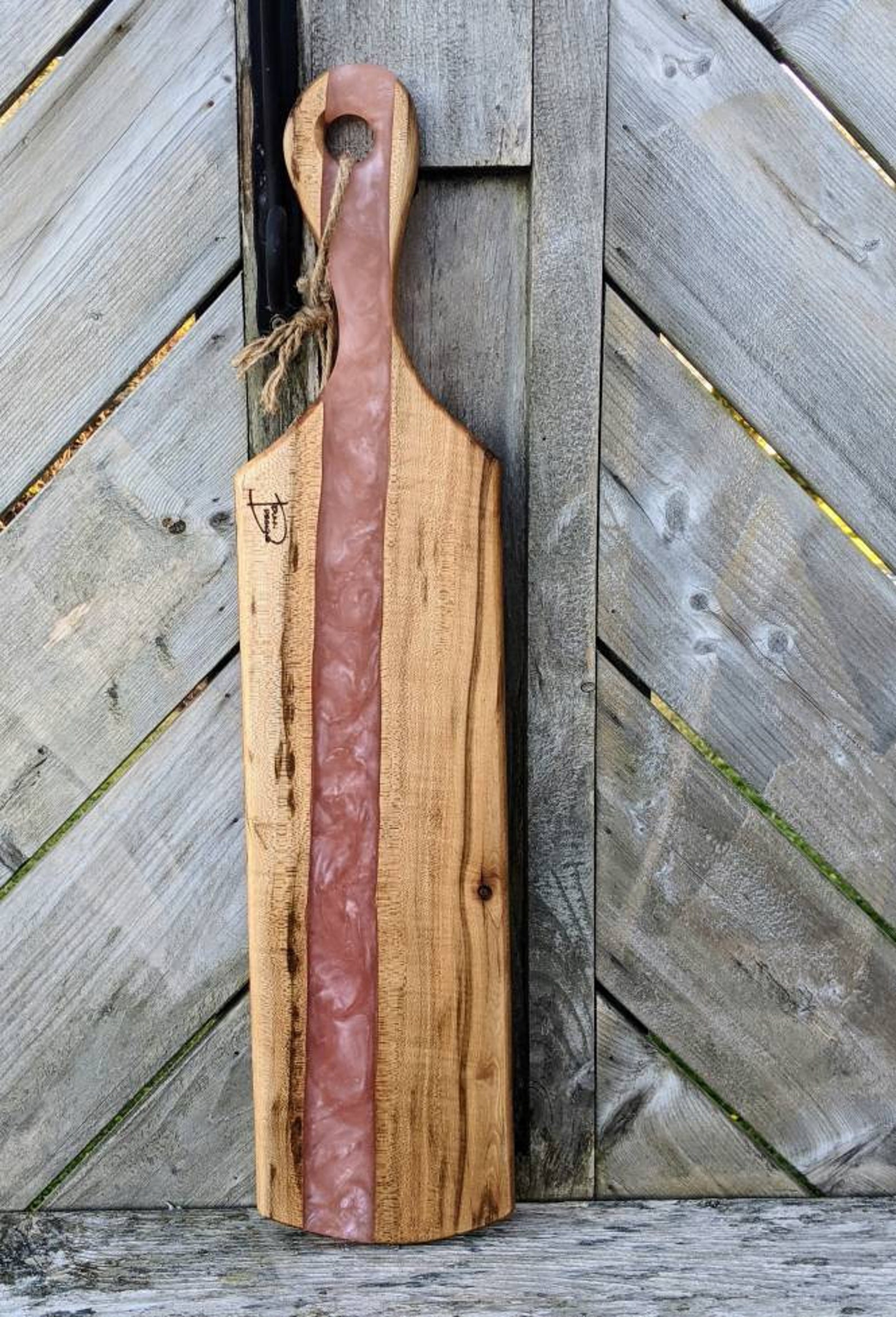 Wood with epoxy charcuterie board Etsy