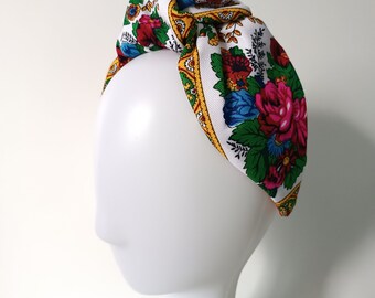 Diadema anudada, diadema floral hecha a mano: accesorio de diadema con nudo retorcido, conjunto de regalo para su hermana, diadema botánica blanca