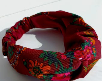 Diadema ucraniana, diadema floral, accesorios cómodos para el cabello de mujer, pañuelo de flores, diadema elástica retorcida, adorno étnico folclórico, regalo para ella.