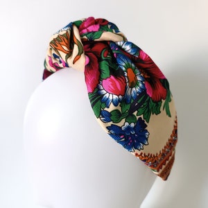 Women&#39;s headband Floral fabric knot headband  Handmade hair accessory High-quality hairband Alice band twisted headband Set Gift for her