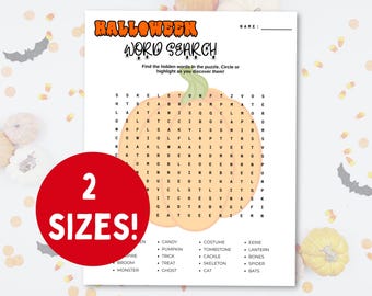 Halloween Word Search PDF; Printable Word Search for Kids Classroom; Kids Activities for Halloween; Halloween Seek a Word; Fall Word Search