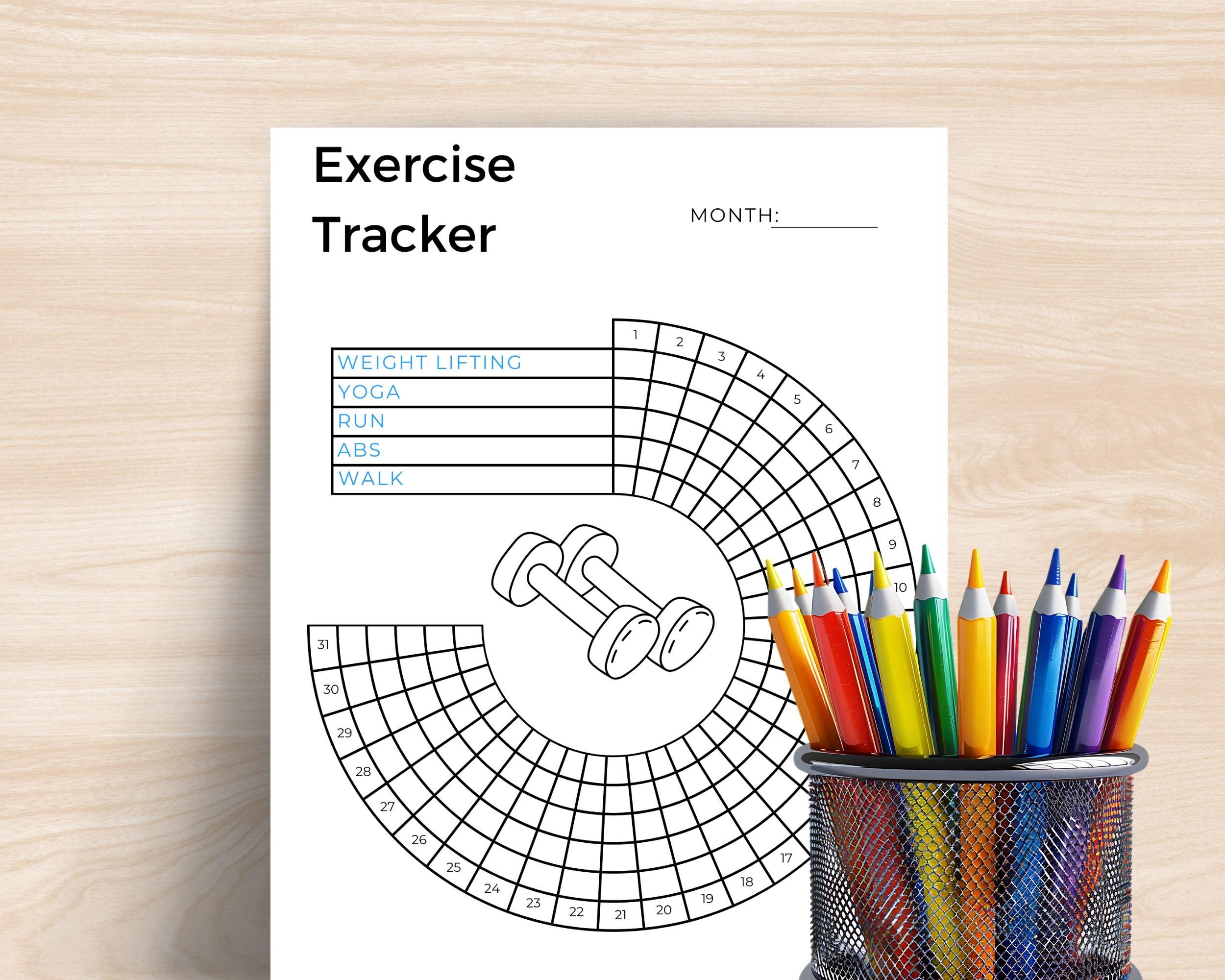Exercise Tracker Wheel; Exercise Planner PDF; for Fitness Journal ...