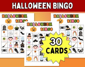 Halloween Bingo for Kids PDF; Halloween Bingo Cards Printable; Halloween Party Game; Halloween Kids Activity