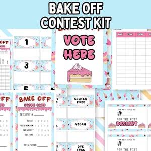 Editable Bake Off Contest Kit; Printable Baking Competition Voting Cards; Best Baked Goods Cards; Baking Party Printables