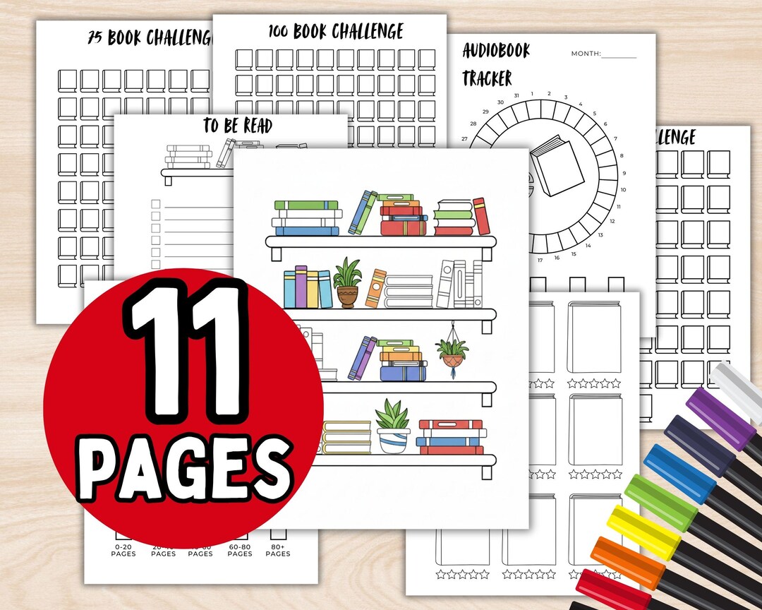 Reading Journal Printable Bundle; Book Reading Tracker Printable; Book ...
