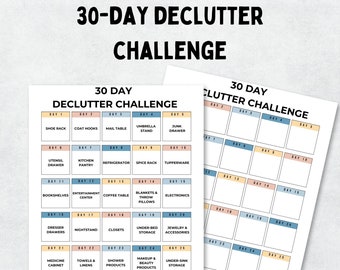 30 Day Declutter Challenge PDF; Printable Declutter Calendar
