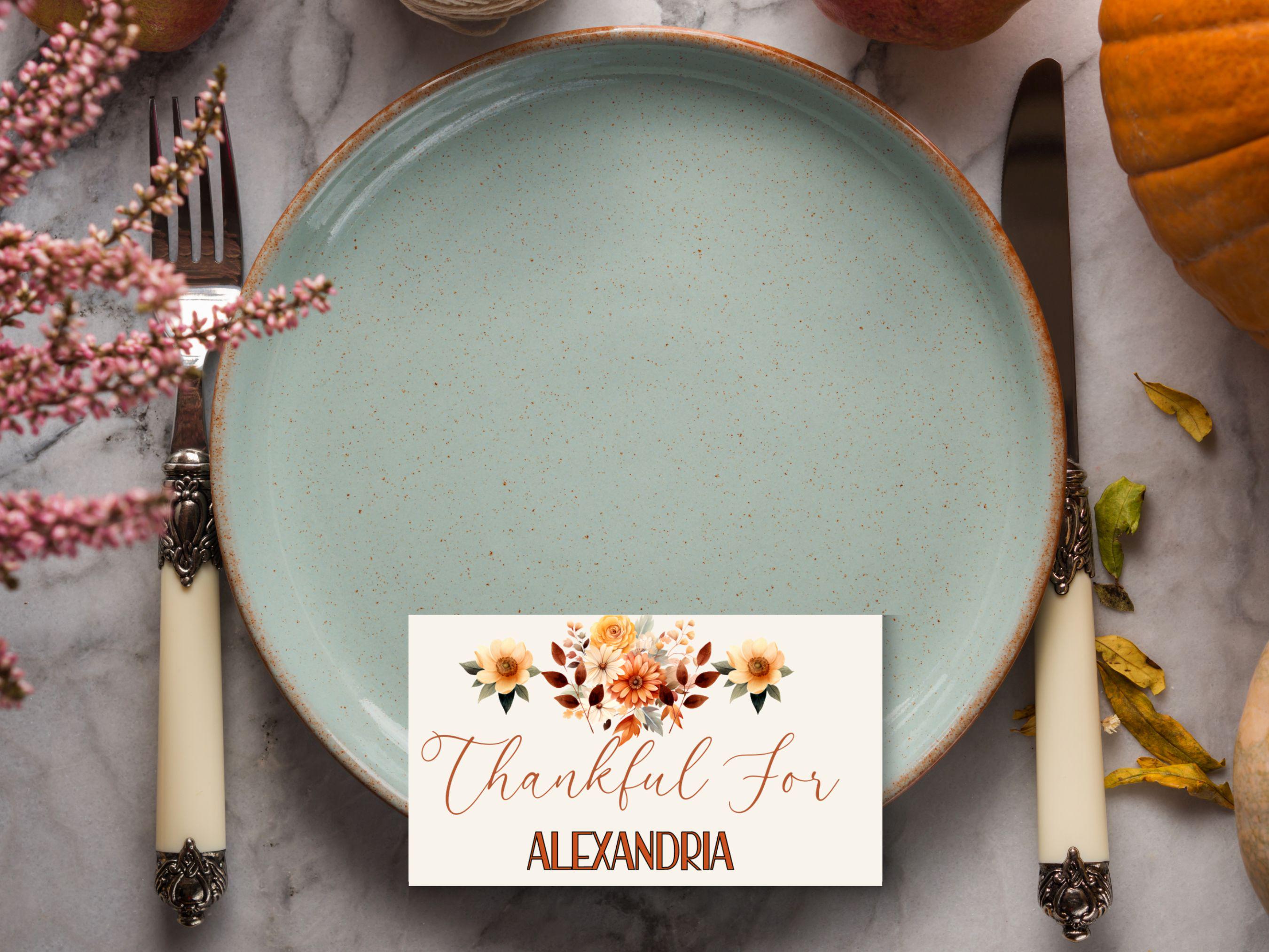 Thanksgiving place cards printable editable folded place cards for