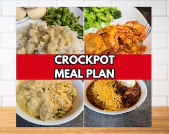 Monthly Meal Plan Printable PDF; Slow Cooker Cook Book; Recipe Book With Groceries; Crockpot Recipes for Meal Planning