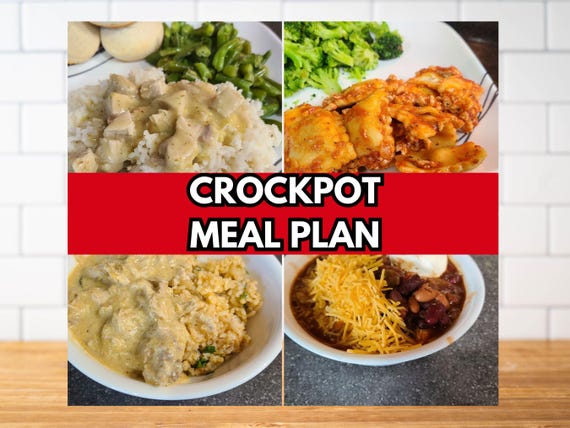 Monthly Meal Plan Printable PDF; Slow Cooker Cook Book; Recipe Book With Groceries; Crockpot Recipes for Meal Planning