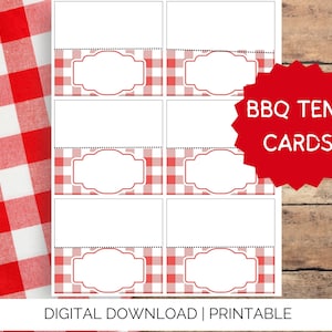 Tarjetas de ubicación para barbacoas imprimibles; etiquetas de comida para barbacoa; tarjetas de carpas para comida de picnic; tarjetas de carpas para comida para barbacoa; plantilla de etiqueta de comida