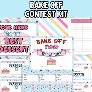 Bake Off Contest Kit PDF; Printable Baking Competition Voting Cards; Best Baked Goods Cards; Baking Party Printables