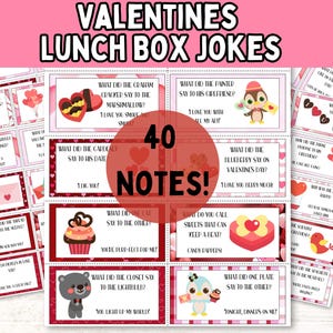 Printable Valentines Day Lunch Box Jokes for Kids; Joke of the Day; Lunchbox Jokes; Valentine Jokes