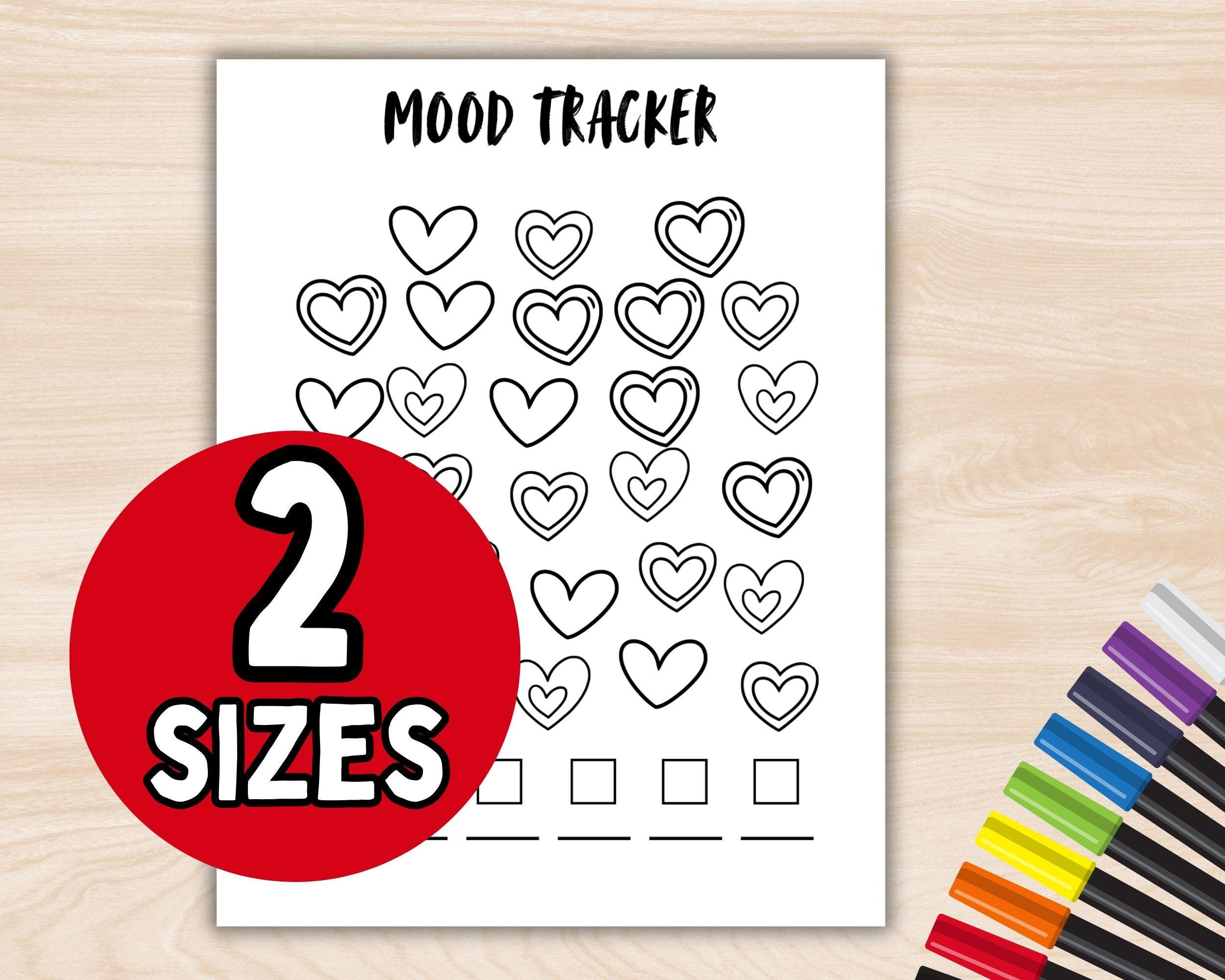 February Mood Tracker Printable; Hearts Coloring Page PDF; Daily ...