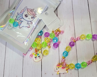 DIY Bracelet Kit for Girls; Unicorn Bead Bracelet Kit; Cute Party Favors; Unicorn Birthday Party Gift