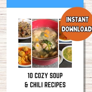 Suppenrezeptbuch PDF; Gesunde Suppenrezepte; Ideen für die Zubereitung von Suppen; Druckbares Kochbuch; Einfache & gesunde Suppen für den Winter